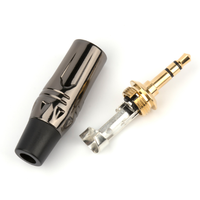 Prise banane 3 broches en laiton plaqué or pour console de mixage microphone, tête de soudure mono audio