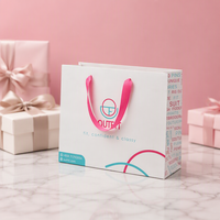 Luxus-Shop Logo Bedruckte Blumen-Geschenkverpackungstasche mit Baumwollseil-Griffen Große Geschenktasche für Boutiquen