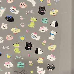 สติกเกอร์ติดเล็บลายสัตว์สไตล์ INS พร้อมโบว์ เชอร์รี่ การ์ตูน กันน้ำ น่ารัก สำหรับเด็ก DIY ตกแต่งเล็บ - Product Image 3