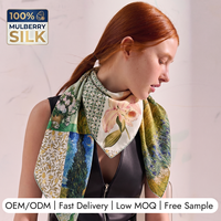 Écharpe en soie sergé personnalisable de 90 cm, roulée à la main, 14 mm, 100 % soie de mûrier, imprimée numériquement, pour femme, faible MOQ, bandana foulard personnalisé