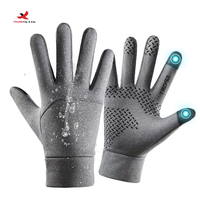 Gants thermiques d'hiver pour l'extérieur, cyclisme, ski, survie, fonction écran tactile, chauds, imperméables, en coton polaire, unisexe, couleur unie