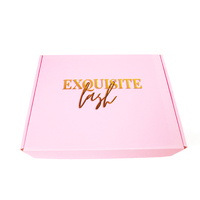 Boîtes d'expédition de vêtements en carton ondulé avec impression de logo de marque personnalisée boîte postale d'emballage de couleur rose