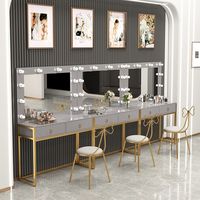 Table de Maquillage Professionnelle Moderne avec Miroir LED et Rangement Intégré pour Studio Photo et Beauté - Vente en Gros