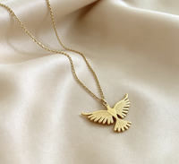 Collier pendentif Aigle en acier inoxydable NYY, plaqué or 18 carats, avec ailes déployées, pour femmes et hommes, bijou tendance, cadeau