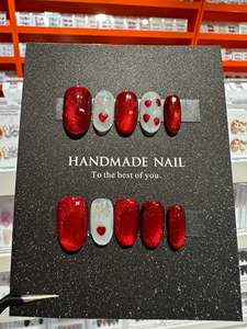 Presse à ongles artificielle en gros d'usine peinte à la main noir <span class=keywords><strong>beige</strong></span> française style amande ongles artificiels réutilisables - Product Image 5