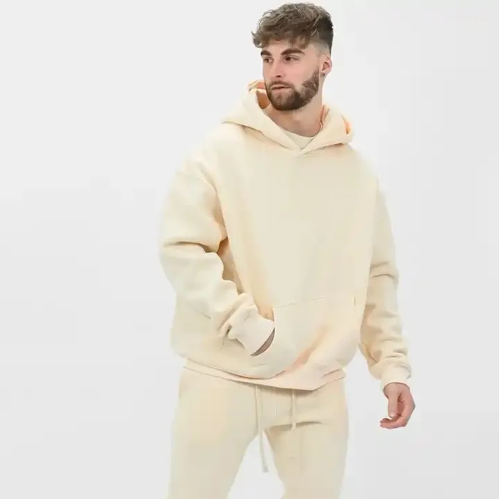 Men's Cotton Streetwear OEM Serviço Oversized Hiphop Drop Shoulder Pullover Em Branco Heavyweight Hoodie personalizado hoodie fabricante