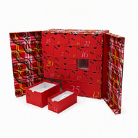 Boîte de calendrier de l'Avent personnalisée en gros (ODM/OEM), boîte cadeau rigide à tiroirs multiples pour l'emballage de compte à rebours des fêtes de marque au détail