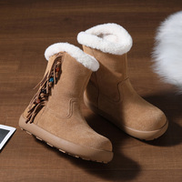 Bottes à franges en daim pour femmes, bottes d'hiver de créateur, vente en gros directe d'usine