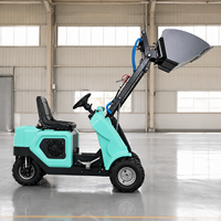 Mini-Dieselmotor-Dreirad-Kompaktlader im europäischen Stil mit Frontlader, breiten Reifen, neu, für unwegsames Gelände, hohe Motorleistung, 500 kg Traglast