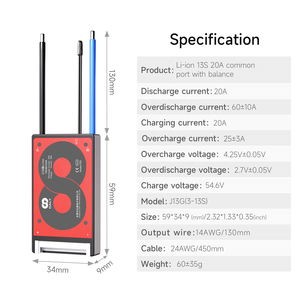 Daly OEM ODM 태양광 48V 리튬 이온 배터리 제조업체 공장, 리튬 이온 13S 48V 20A 관리 시스템 <span class=keywords><strong>BMS</strong></span> 보드용 - Product Image 2