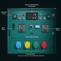 Armoire de synchronisation de générateur haute qualité 100A-630A IP54, type mobile sur roulettes pour panneau de synchronisation de groupe électrogène diesel de chantier