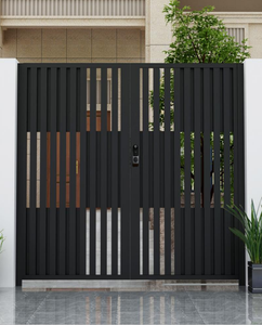 Puerta de Villa de Aluminio Grabada con Láser de Lujo, Puerta de Entrada Decorativa Vertical con Forma Especial Personalizada y Tallada con Láser - Product Image 1