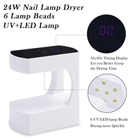 Lampe UV pour ongles Q8 24W Mini 6 LED Séchage rapide avec multi-prises et câble USB pour la beauté des ongles