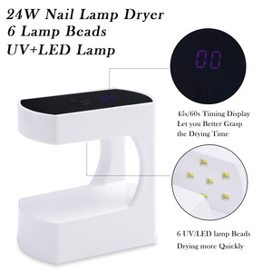 Lámpara UV Mini Q8 de 24W para Uñas, 6 LED, Secado Rápido, con Enchufe Multi-Puerto y Cable USB para Arte de Uñas y Belleza - Product Image 2