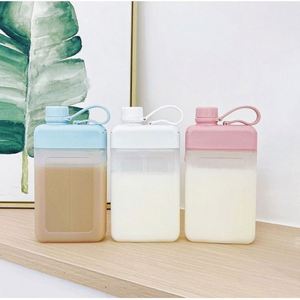 Eco-friendly Reusable Hot Selling Personalized Portable <b>Drop</b> New Creative Anti-hand square Plastic Water Bottle - Product Image 4