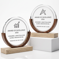 Trophée de champion en bois massif personnalisé avec logo imprimé UV, design innovant, artisanat raffiné, plaque