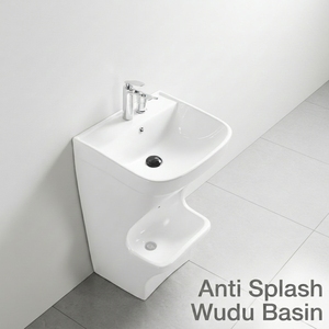 Lavabo de Cerámica Moderno y Ecológico para Wudu, Lavabo Musulmán para Lavar los Pies con Tirador, Fácil de Limpiar - Product Image 1