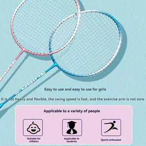 Ensemble de <span class=keywords><strong>badminton</strong></span> léger et facile à contrôler, <span class=keywords><strong>raquette</strong></span> d'entraînement résistante aux chocs, fabriquée en ferroalliage, <span class=keywords><strong>raquette</strong></span> pour débutants - Product Image 2