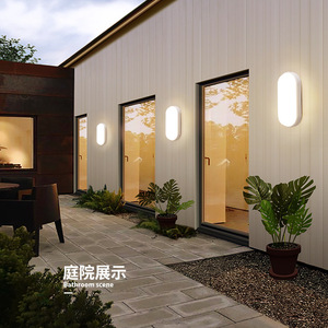 ไฟติดผนัง LED IP54 กันน้ำ ห้องน้ำ ระเบียง ห้องครัว ห้องสุขา ไฟส่องสว่าง 12W 18W สีดำและสีขาว - Product Image 1