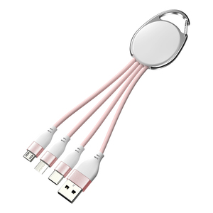 Cadeau promotionnel, câble de charge porte-clés 3-en-1 couleur macaron, portable, TPE, 2A, charge rapide, cordon <span class=keywords><strong>USB</strong></span> pour Micro <span class=keywords><strong>USB</strong></span> Type-C, tous les smartphones - Product Image 1