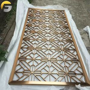 مرآة من الفولاذ المقاوم للصدأ مع مقسم للحوائط, فاصل للحوائط ، فواصل للحوائط ، معدن مخصص ، قطع بلون ذهبي ، علامة تجارية (CL273) ، شاشة للفنادق - Product Image 4