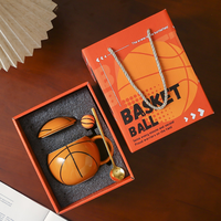Tasse à café de basketball 420 ml - Résistante aux hautes températures, compatible micro-ondes, souvenir sportif avec couvercle et poignée pour garçons, cadeau en céramique