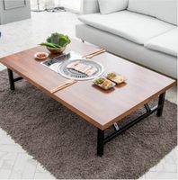 Table de barbecue coréenne OEM avec table pliante de restaurant domestique en acier inoxydable gril à gaz butane sans fumée auto-fumeur au propane