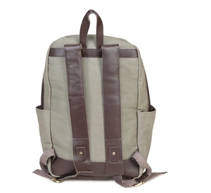 Sac à dos unisexe en cuir véritable ciré, sangle de transport personnalisable, imperméable, vintage, en coton/polyester, couleur bonbon, pour femmes - Product Image 2