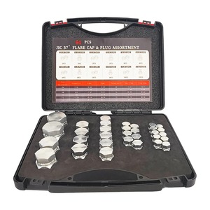 Hydraulique JIC 37 °   Kit de raccords et bouchons évasés 64 pièces en acier au carbone, ensemble d'outils de raccordement de flexibles hydrauliques métriques - Product Image 5