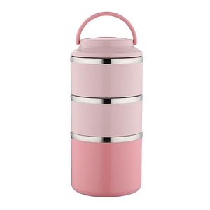 Office Workers & Outdoor Use Portable 304 Stainless Steel <b>Large</b> Capacity Multi-Layer Insulated Lunch <b>Box</b> With Handle - Product Image 1
