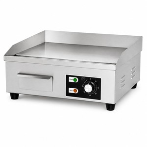 Commercial Electric Flat Top Griddle for Burgers Steaks Bacon <b>Eggs</b> and Sandwiches Countertop Fast Food Grill Machine - Product Image 1