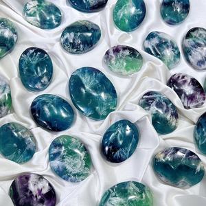 Piedra de Palma de Fluorita con Forma de Copo de Nieve de Pluma Natural y Cristal de Corazón, Artesanías de Cristal para Sanación, Regalo - Product Image 2