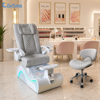 Chaise de pédicure professionnelle de luxe sans tuyauterie avec massage pour salon de beauté