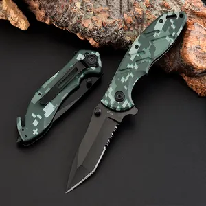 High quality stainless steel blade outdoor camping tactical survival bowie knife folding
