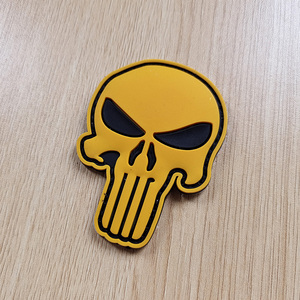 Punisher Skull 3D PVC cao su huy hiệu lõm lồi vui vá với móc có thể được tùy chỉnh trong kho - Product Image 5