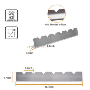 2Pcs Kabob Skewers Rack Set <span class=keywords><strong>Barbecue</strong></span> BBQ Grilling Accessories Stainless Steel BBQ Skewers Holder for Grilling - Product Image 2