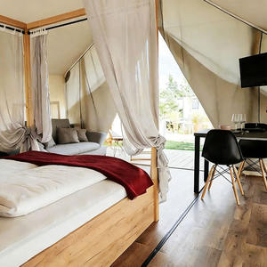 Tente d'hôtel <span class=keywords><strong>nomade</strong></span> en bois de luxe avec conservation de la chaleur et chauffage, tailles 4x6m/5x7m/5x9m pour les stations balnéaires et le camping - Product Image 2