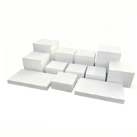 Lot de 12 Présentoirs de Buffet Modernes en Acrylique Blanc pour Aliments, Écologiques et Résistants à l'Eau, pour Mariages, Fêtes et Utilisation sur Table