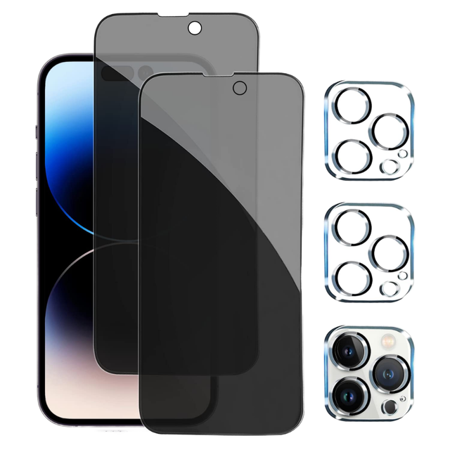 2pack  Camera Lens Privacy Anti-Glare and Anti-Peep Glass Screen Protector  for iPhone 17Pro Max 16Pro