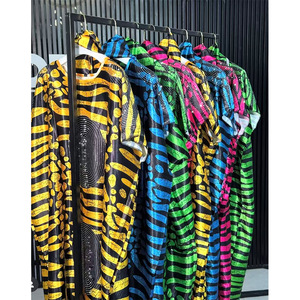 Vestido Maxi Kaftan con Capucha y Estampado Africano para Mujer - Vestidos Bubu con Parches de Lentejuelas Circulares, Tallas Grandes, Moda - Product Image 6