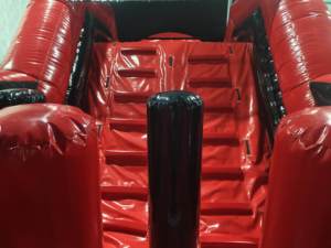 Commerciale rosso e nero divertente gioco di corsa giocattolo ostacolo con scivolo combinato lungo percorso ad ostacoli gonfiabile - Product Image 6