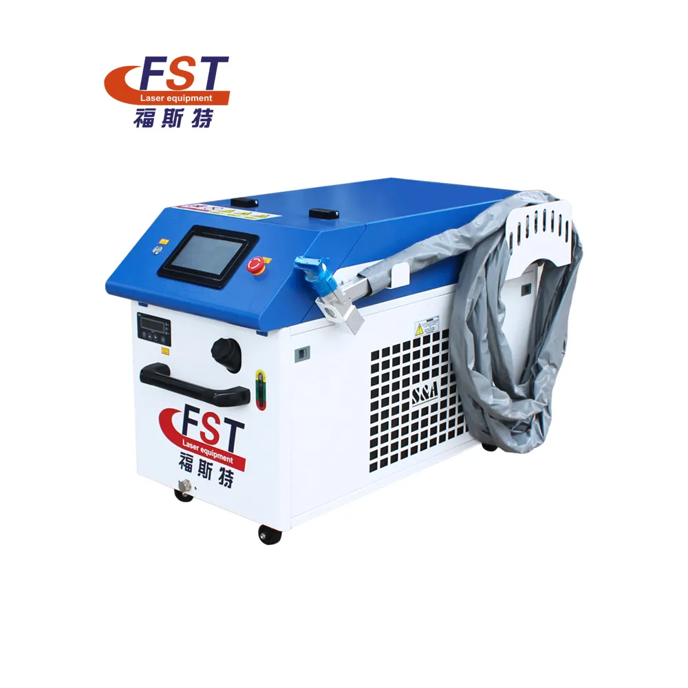 Foster high efficiency large size portable handheld fiber laser cleaning machine can remove the object surface