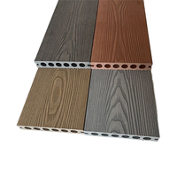 Terrasse composite moderne pour piscine extérieure et jardin, anti-UV, imperméable, antidérapante, emboîtable, gaufrage 3D, creuse, aspect teck WPC