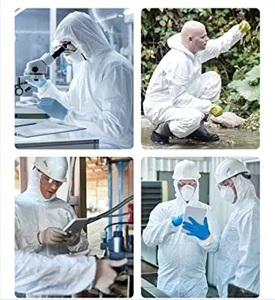 Microporeux jetable non tissé imperméable de peinture industrielle combiné avec le panneau arrière de SMS combinaison protectrice de haute qualité - Product Image 6