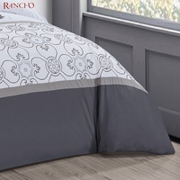 Parure de lit d'hôtel en coton rayé 200TC, taille King Size, drap plat, vente en gros, fabricant chinois