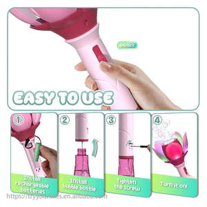 2026 ピストーラ・ブルハス フラワーハンドヘルド電動バブルブローマシン 1分間に10000個以上の泡を生成 バッテリー付き電動バブルワンド - Product Image 6