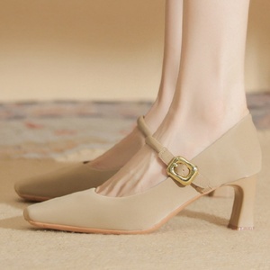 Zapatos de Novia de Verano en Cuero Genuino Color Champán, Estilo Chino, Tacones Altos Sofisticados y Antideslizantes para Mujer - Product Image 2
