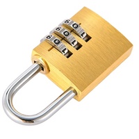 Cadenas à combinaison en laiton 25 mm à 3 chiffres, antirouille, pour bagages et armoires, logo OEM disponible