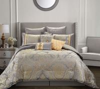 Ensemble de literie en bambou, vente en gros, style hôtel personnalisé, tissu résistant à la saleté, housse de couette en jacquard et satin, haute densité, vente en gros