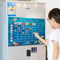 Tableau de récompenses et de punitions pour enfants avec motif océanique de dessin animé, autocollant mural magnétique personnalisé